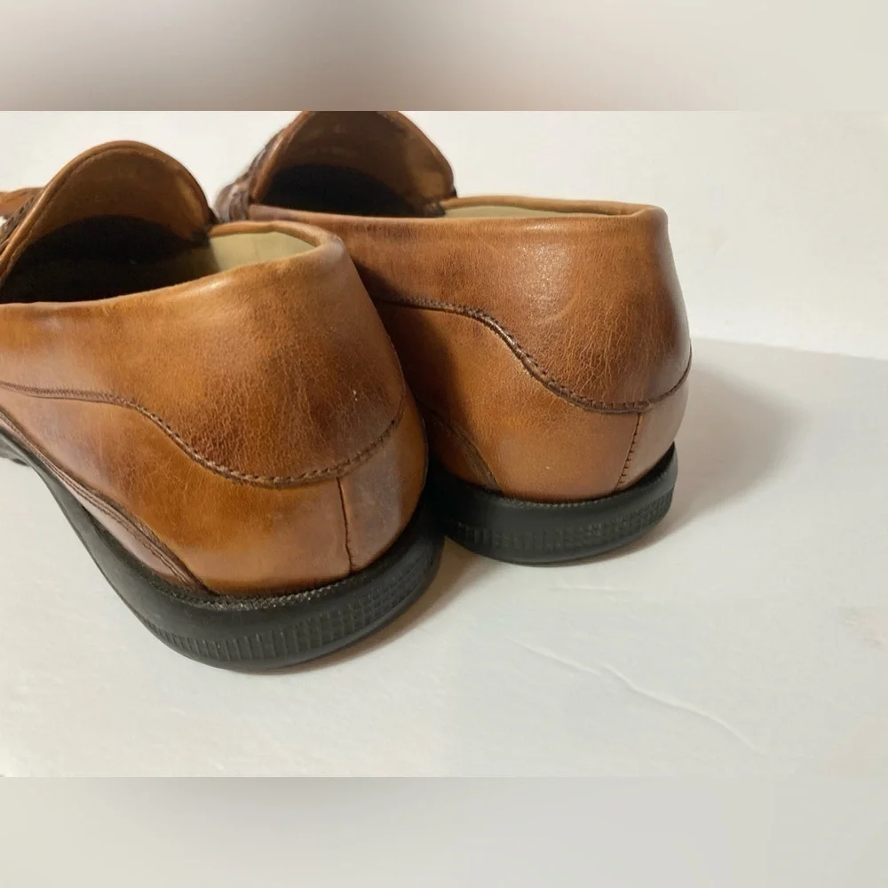 Florsheim leather tassel loafers slip on shoes brown size 9.5D